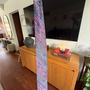 Paisley Patterned Silk Tie in Purple and Blue